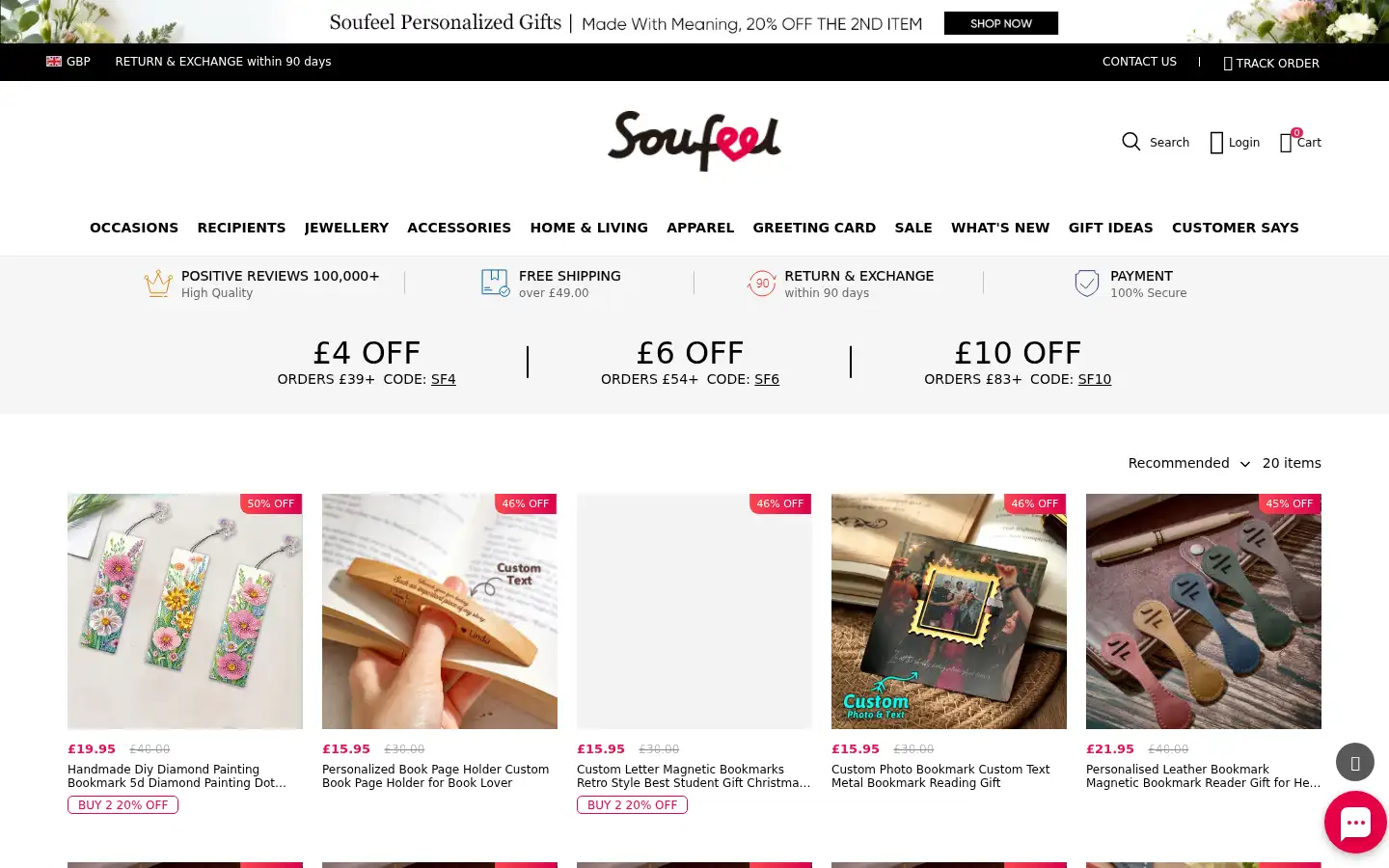 Screenshot of soufeel.co.uk
