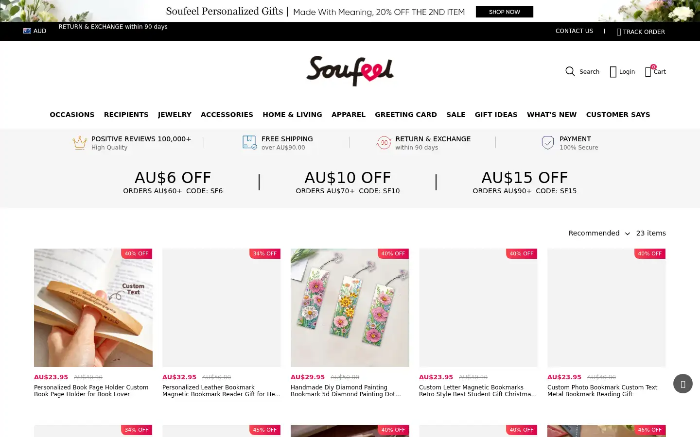 Screenshot of soufeel.com.au