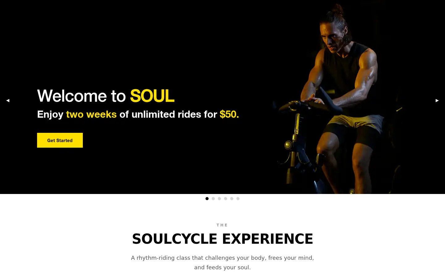Screenshot of soul-cycle.com