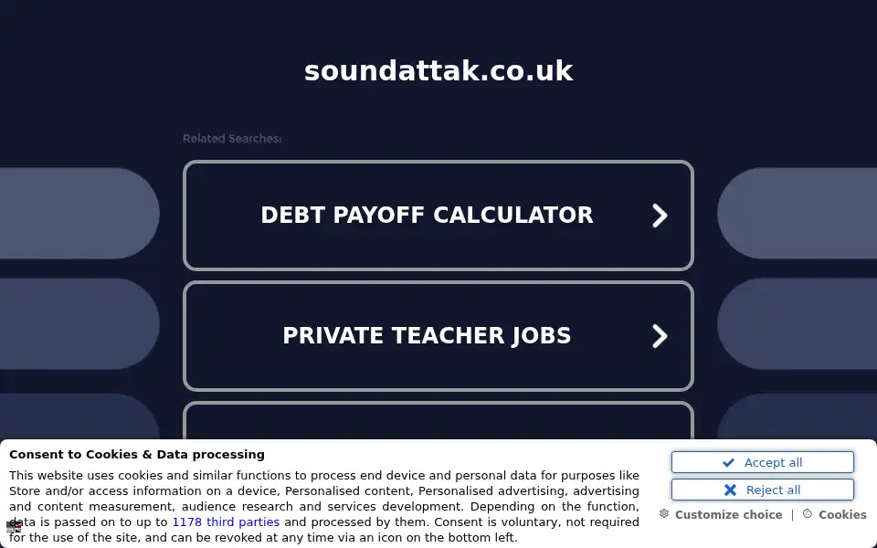 Screenshot of soundattak.co.uk