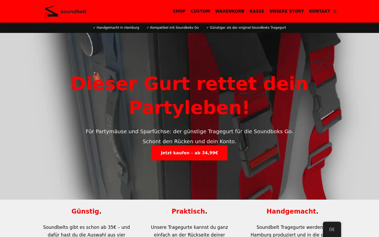 Screenshot of soundbelt.de