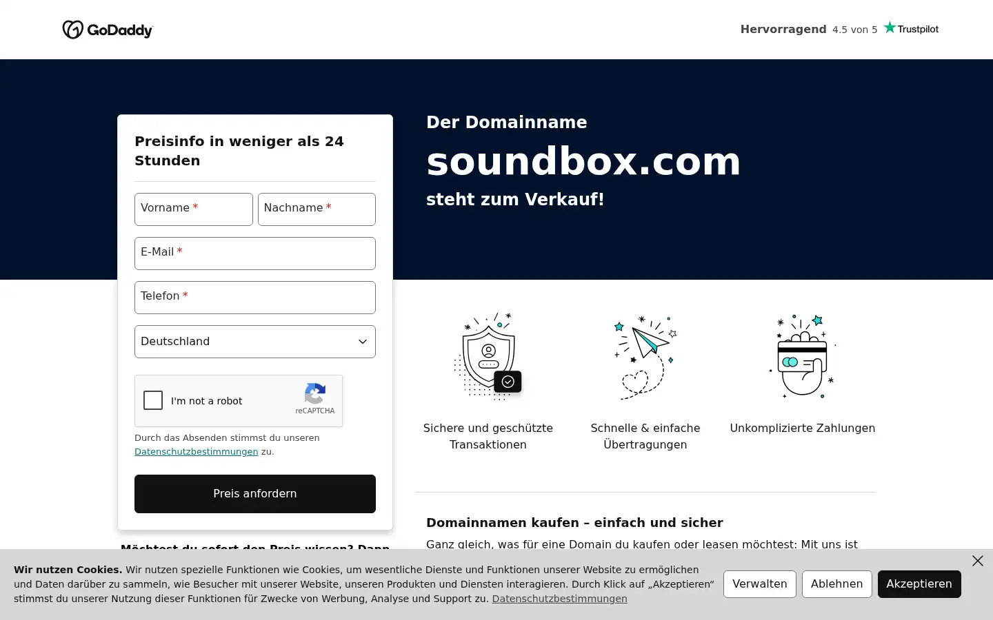 Screenshot of soundbox.com