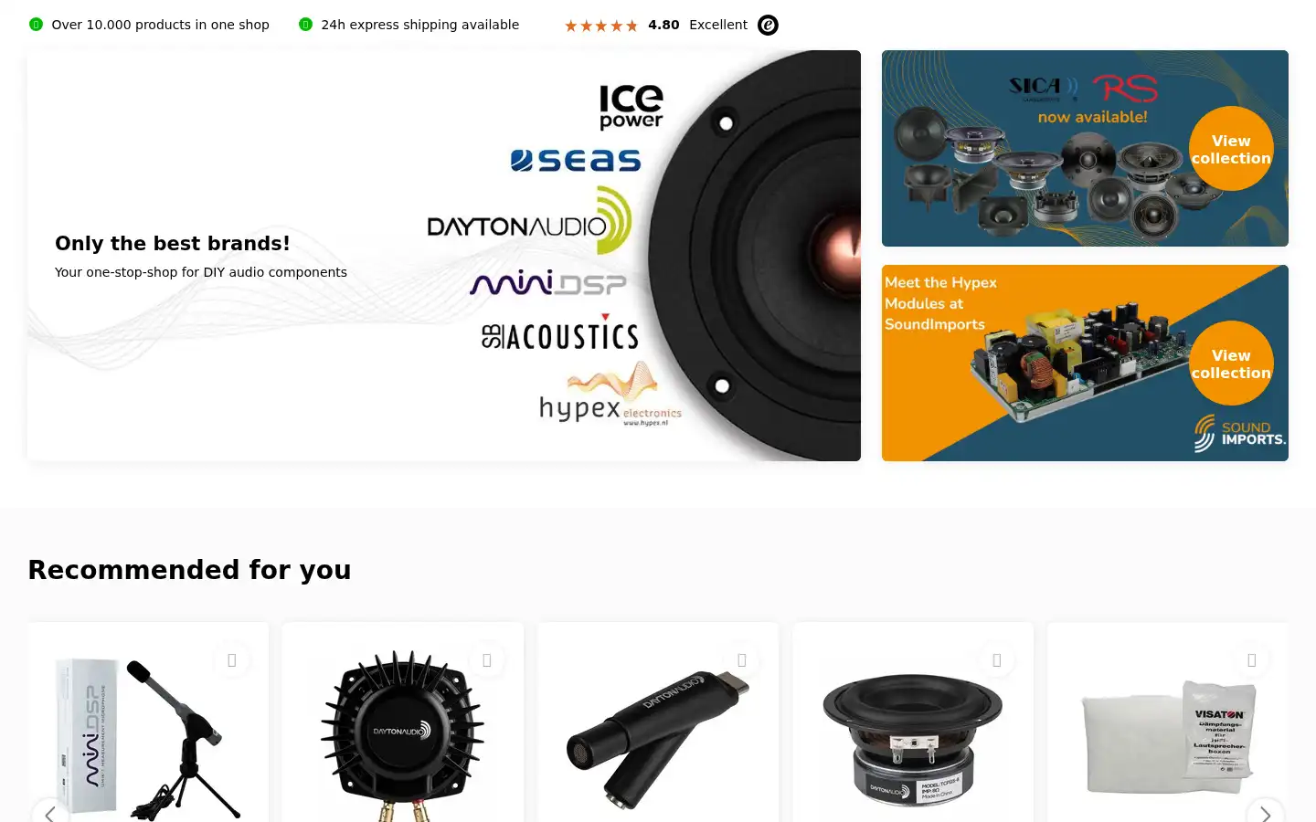 Screenshot of soundimports.eu