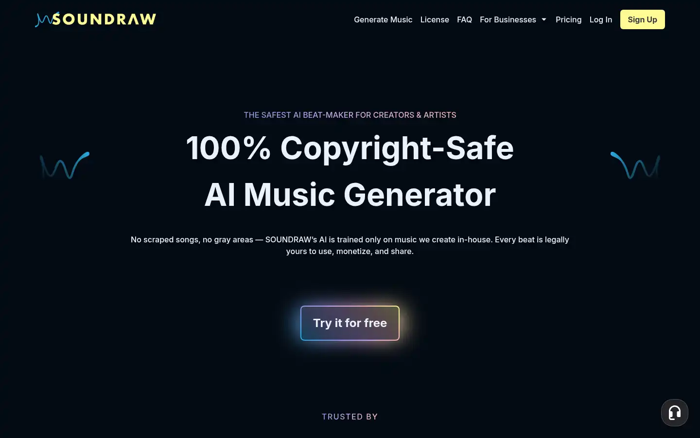 Screenshot of soundraw.io