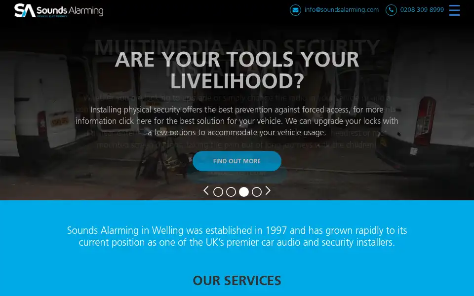 Screenshot of soundsalarming.com
