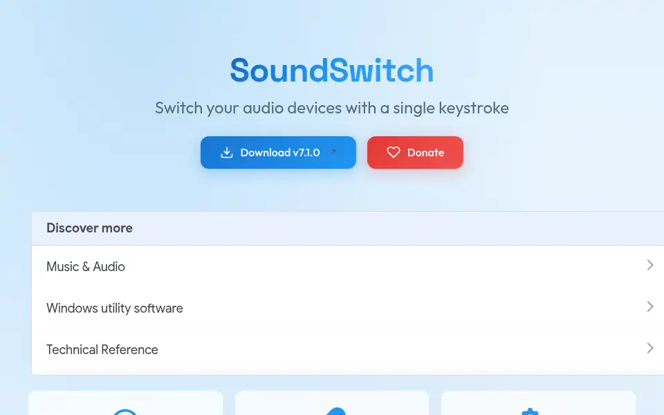Screenshot of soundswitch.aaflalo.me