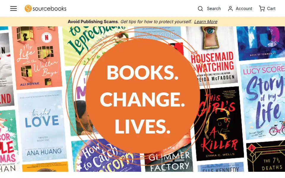 Screenshot of sourcebooks.com