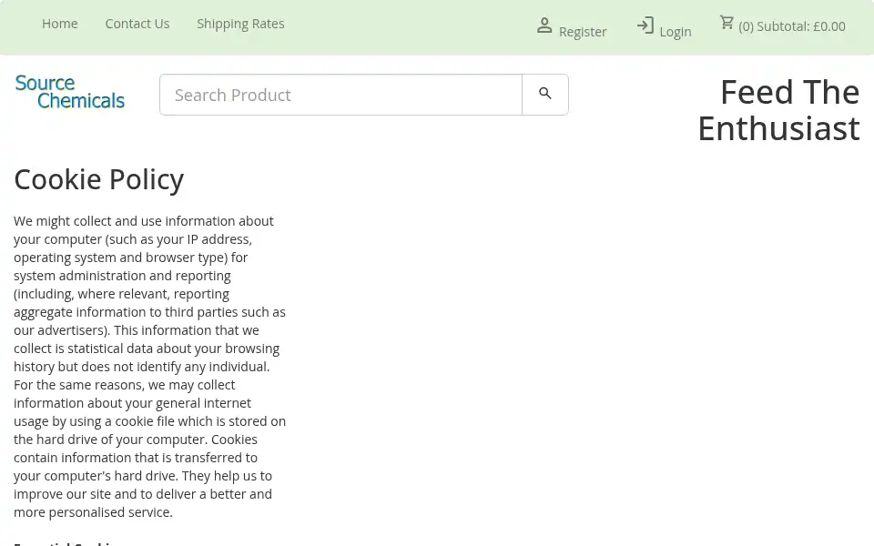 Screenshot of sourcechemicals.com