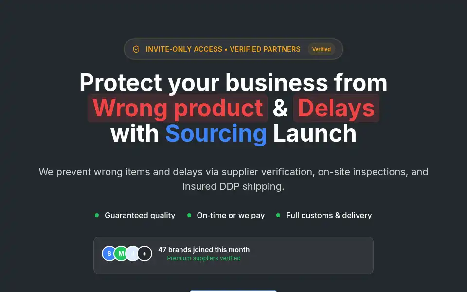 Screenshot of sourcinglaunch.com