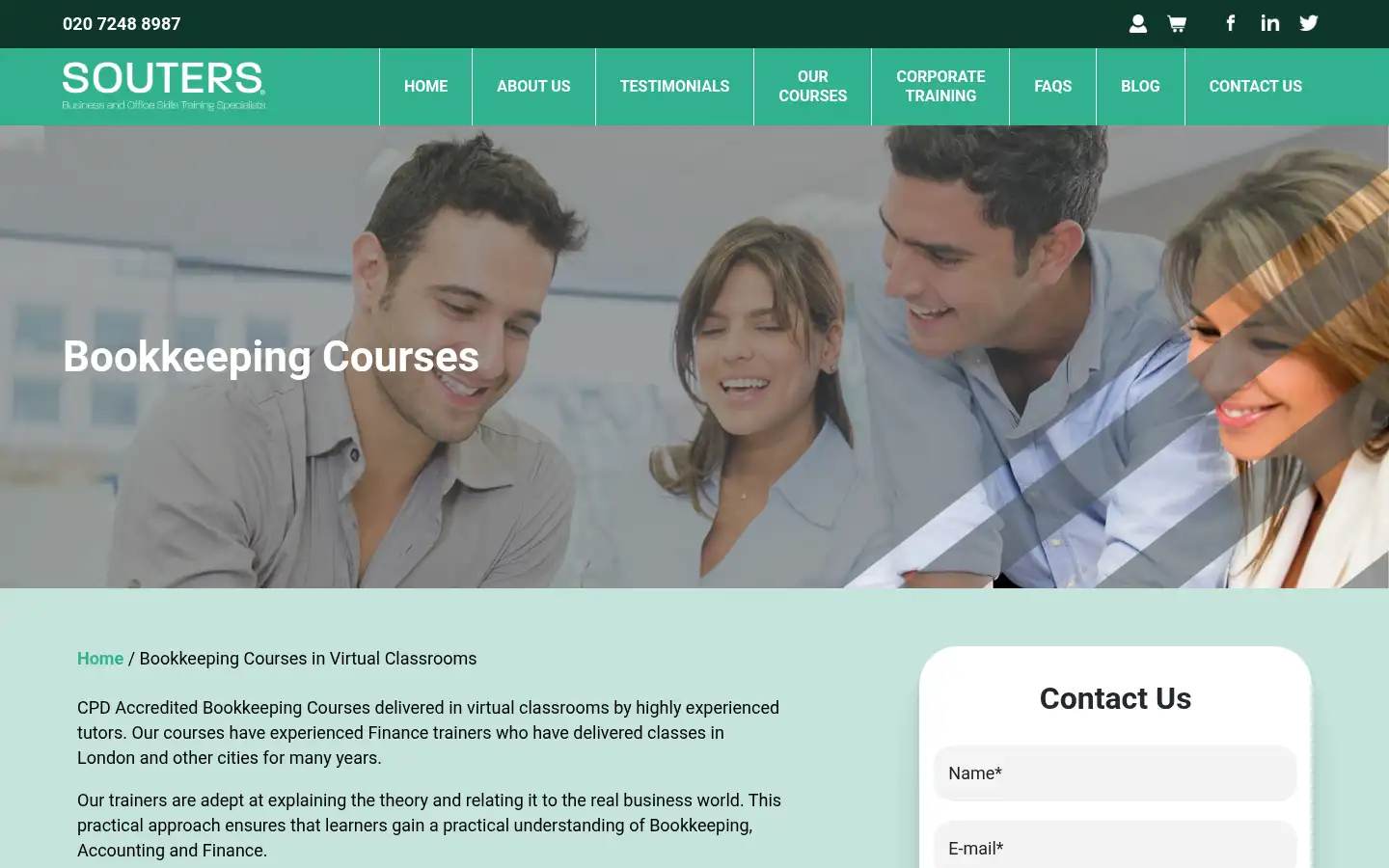 Screenshot of souterstraining.com