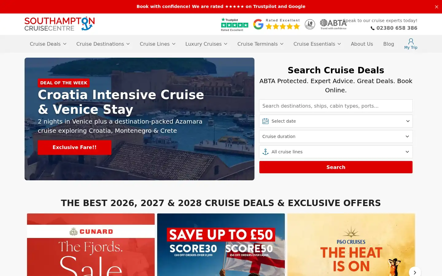 Screenshot of southamptoncruisecentre.com