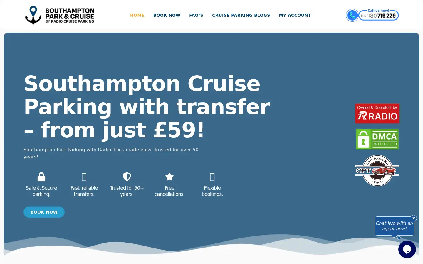 Screenshot of southamptonparkandcruise.co.uk
