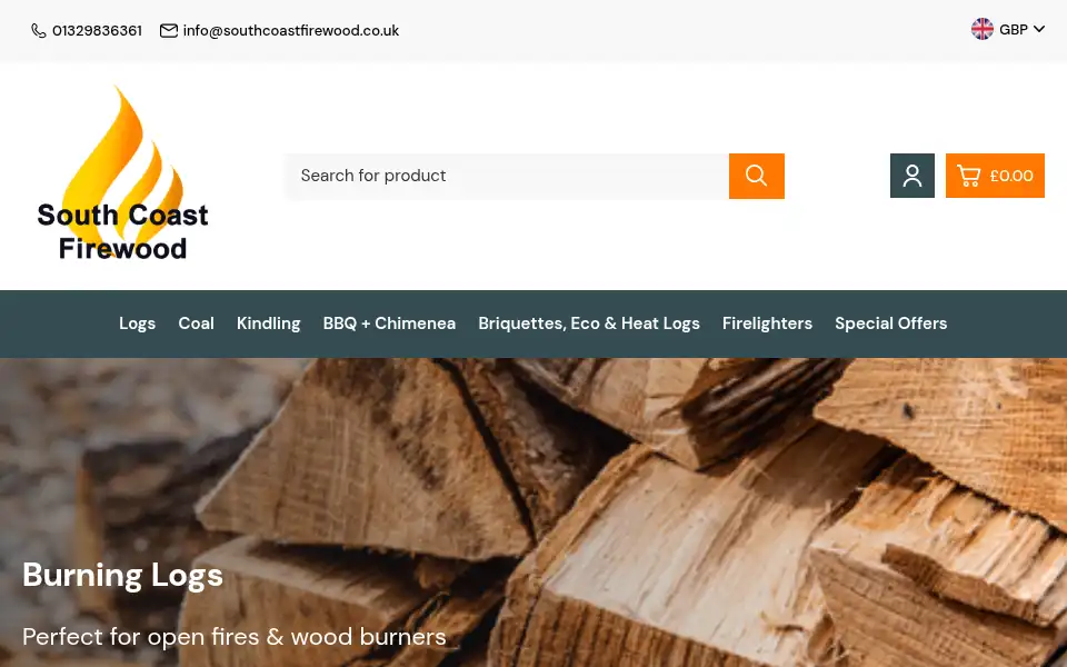 Screenshot of southcoastfirewood.co.uk