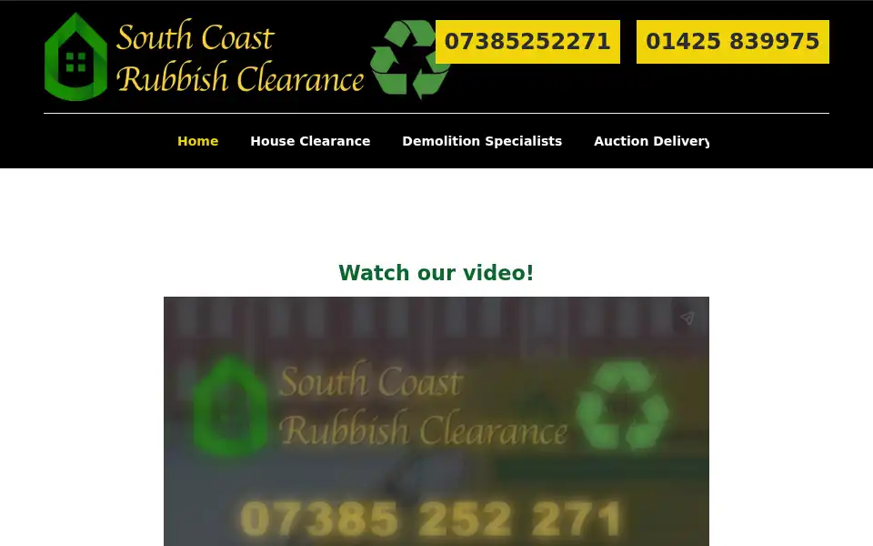 Screenshot of southcoastrubbishclearance.co.uk