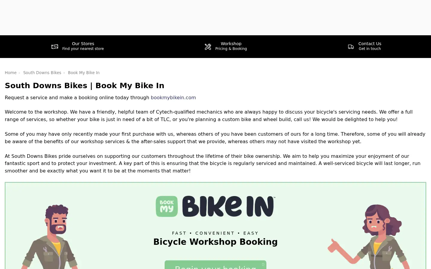 Screenshot of southdownsbikes.com