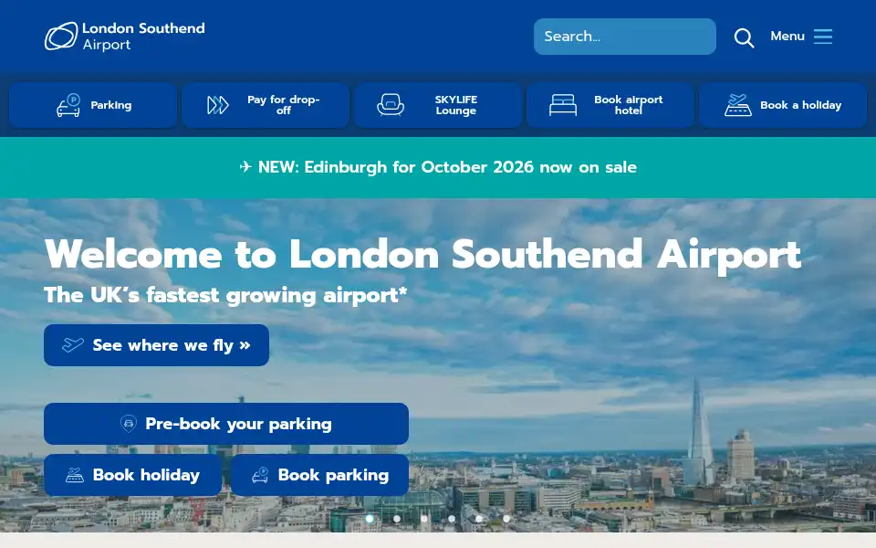 Screenshot of southendairport.com