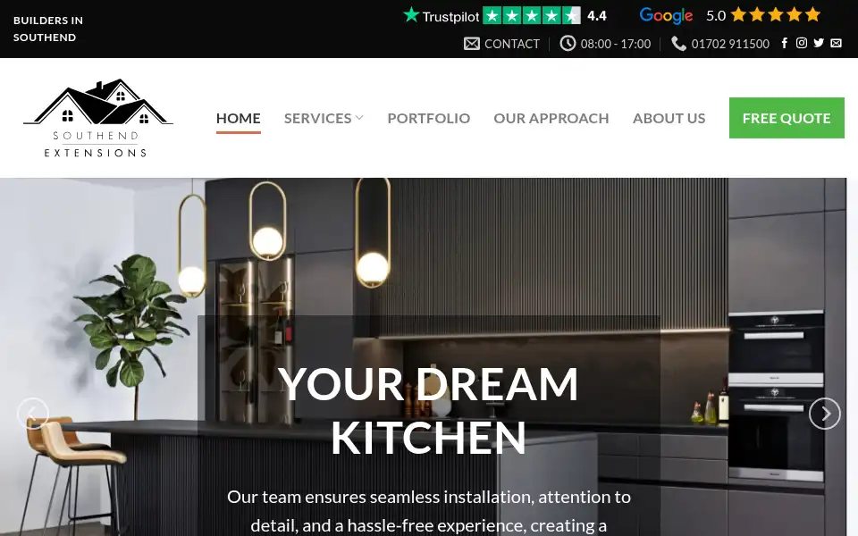 Screenshot of southendextensions.co.uk