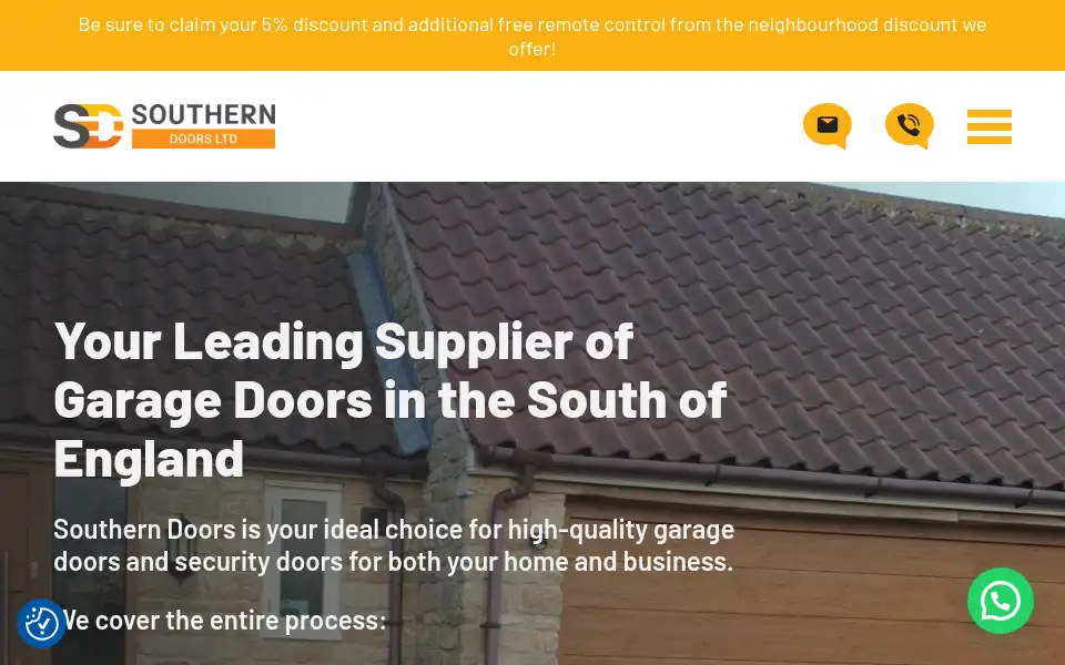 Screenshot of southerndoorsltd.co.uk