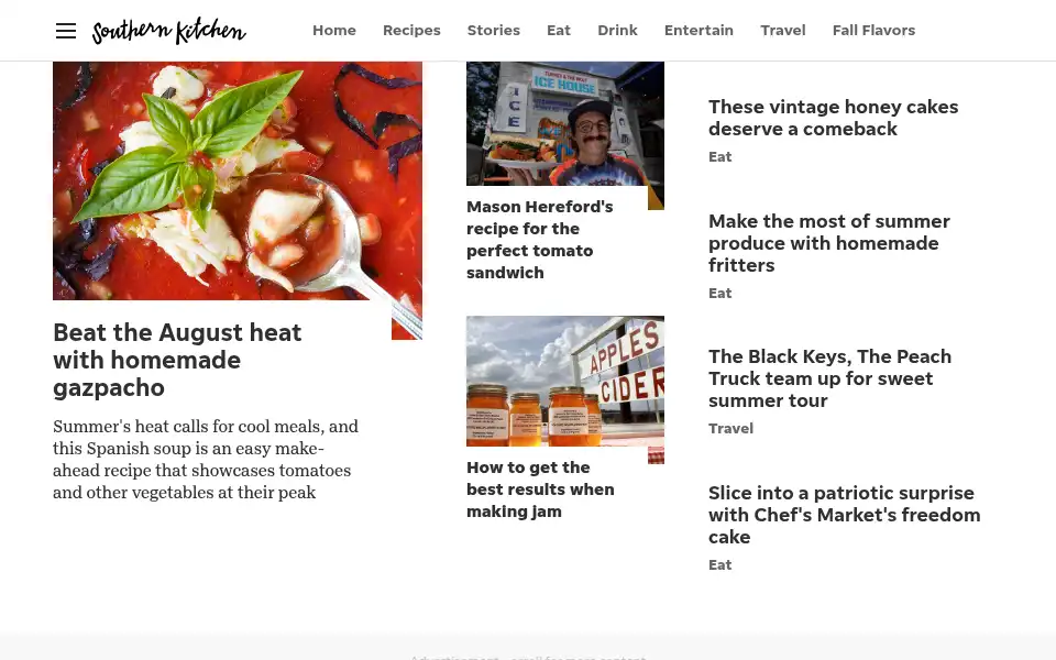 Screenshot of southernkitchen.com