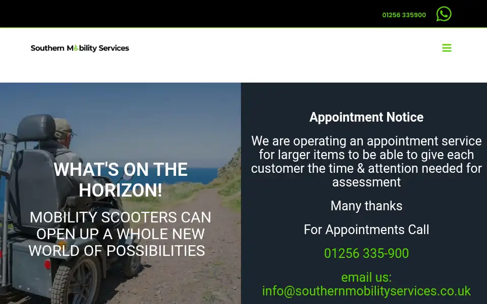 Screenshot of southernmobilityservices.co.uk