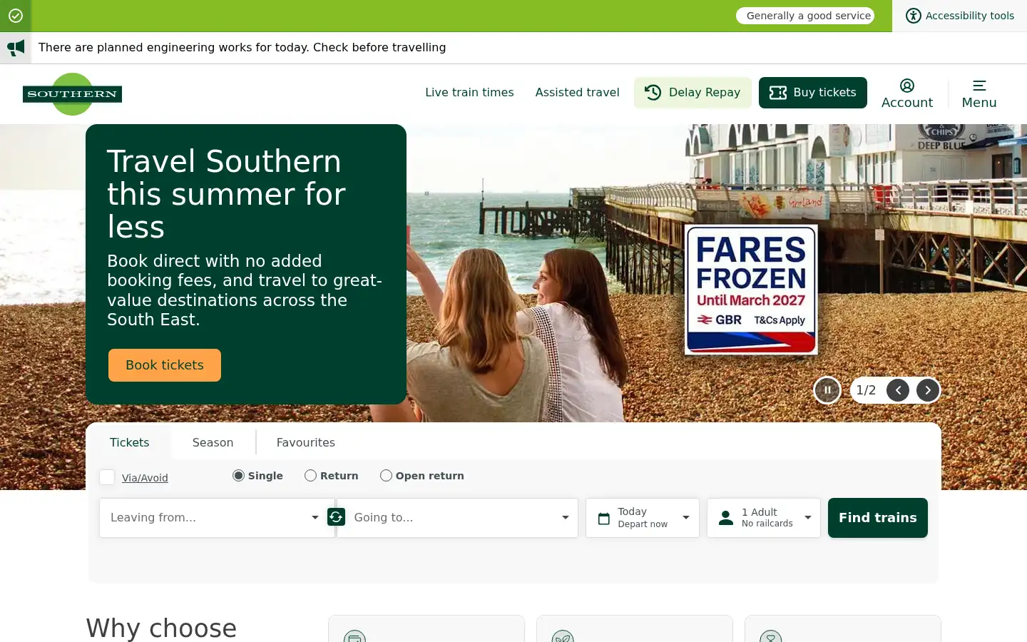 Screenshot of southernrailway.com