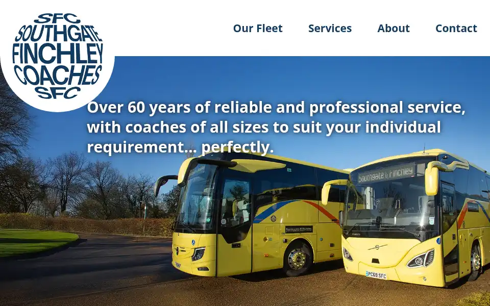 Screenshot of southgate-finchley-coaches.co.uk