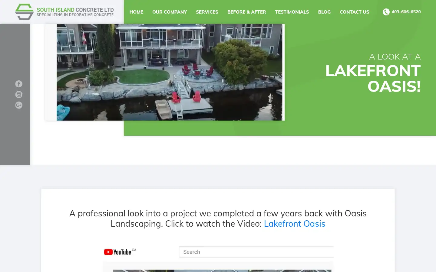 Screenshot of southislandconcrete.ca