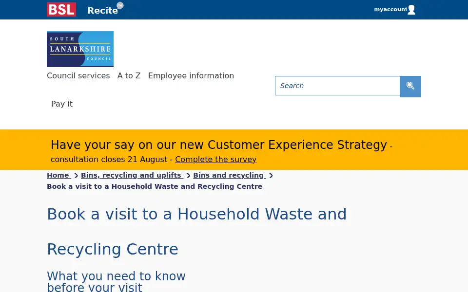 Screenshot of southlanarkshire.gov.uk