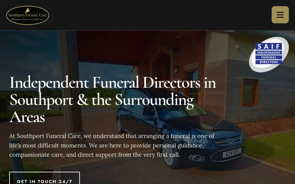 Screenshot of southportfuneralcare.co.uk