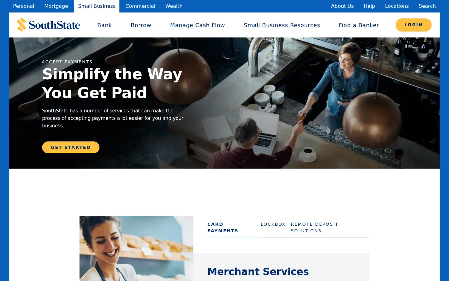 Screenshot of southstatebank.com