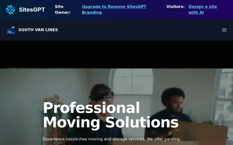 Screenshot of southvanlines.com