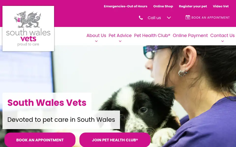 Screenshot of southwalesvets.co.uk