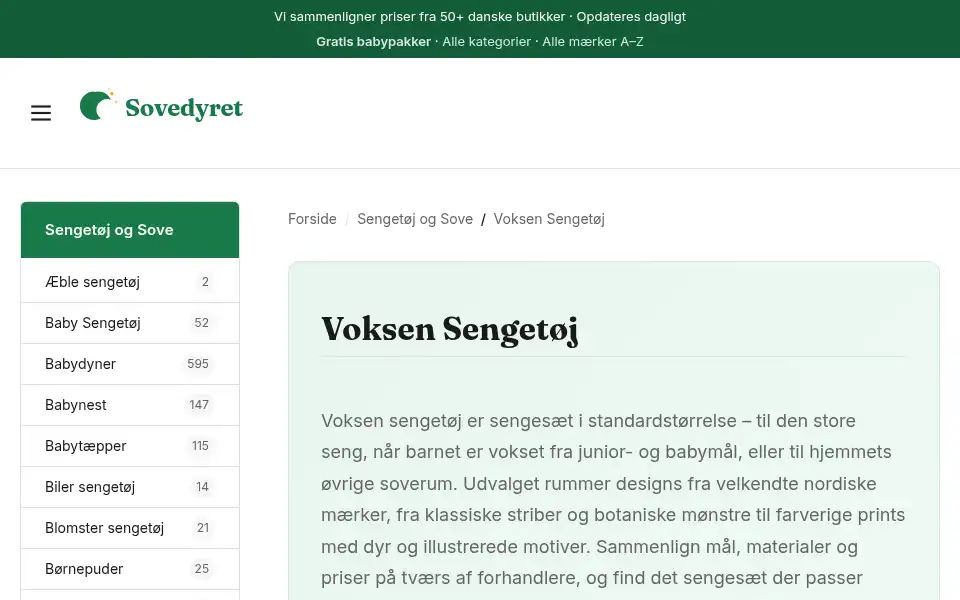 Screenshot of sovedyret.dk