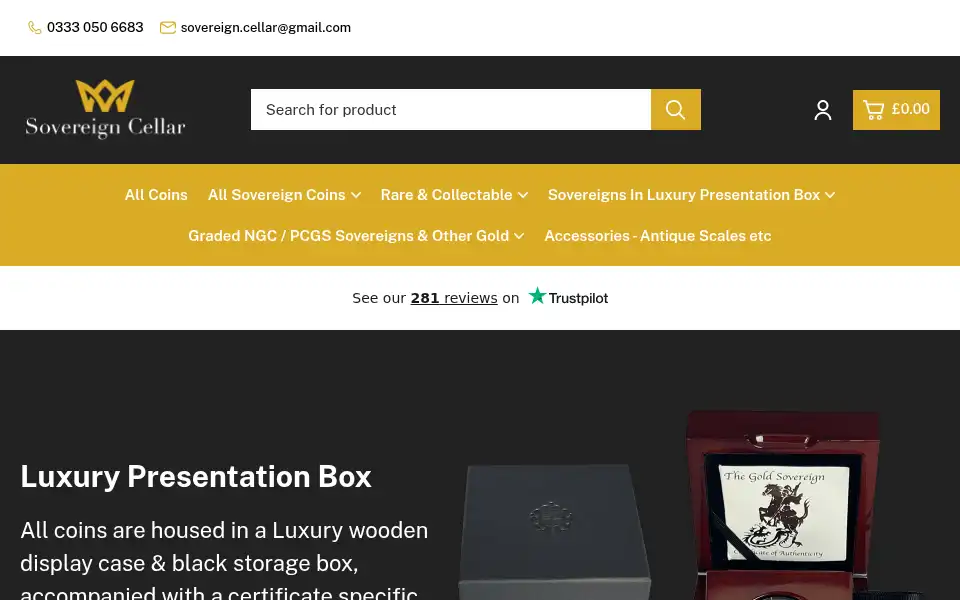 Screenshot of sovereigncellar.co.uk