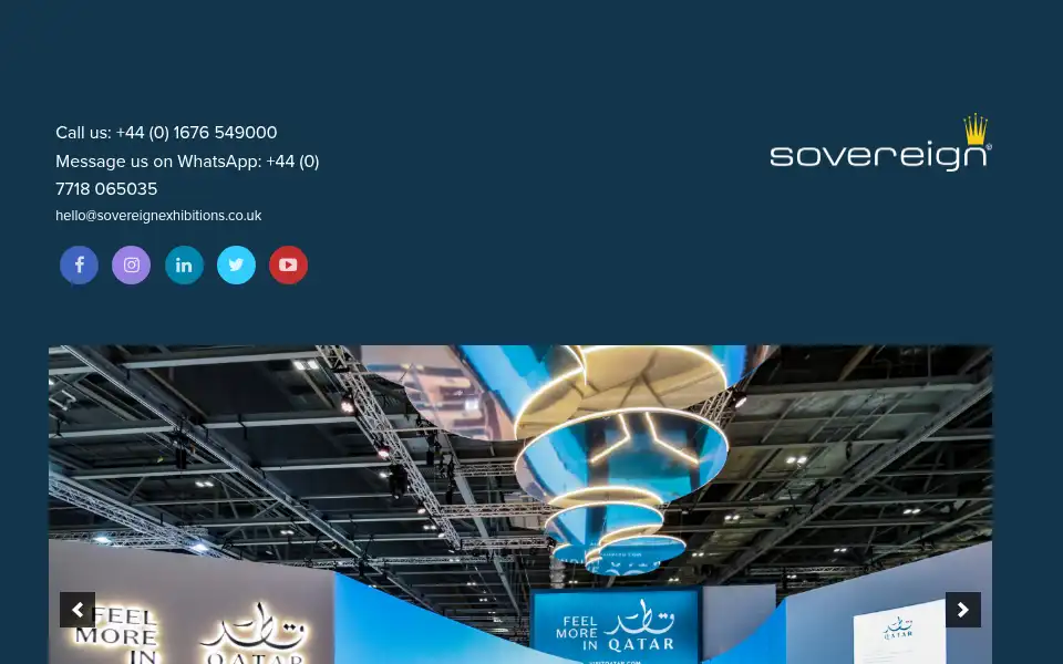 Screenshot of sovereignexhibitions.co.uk