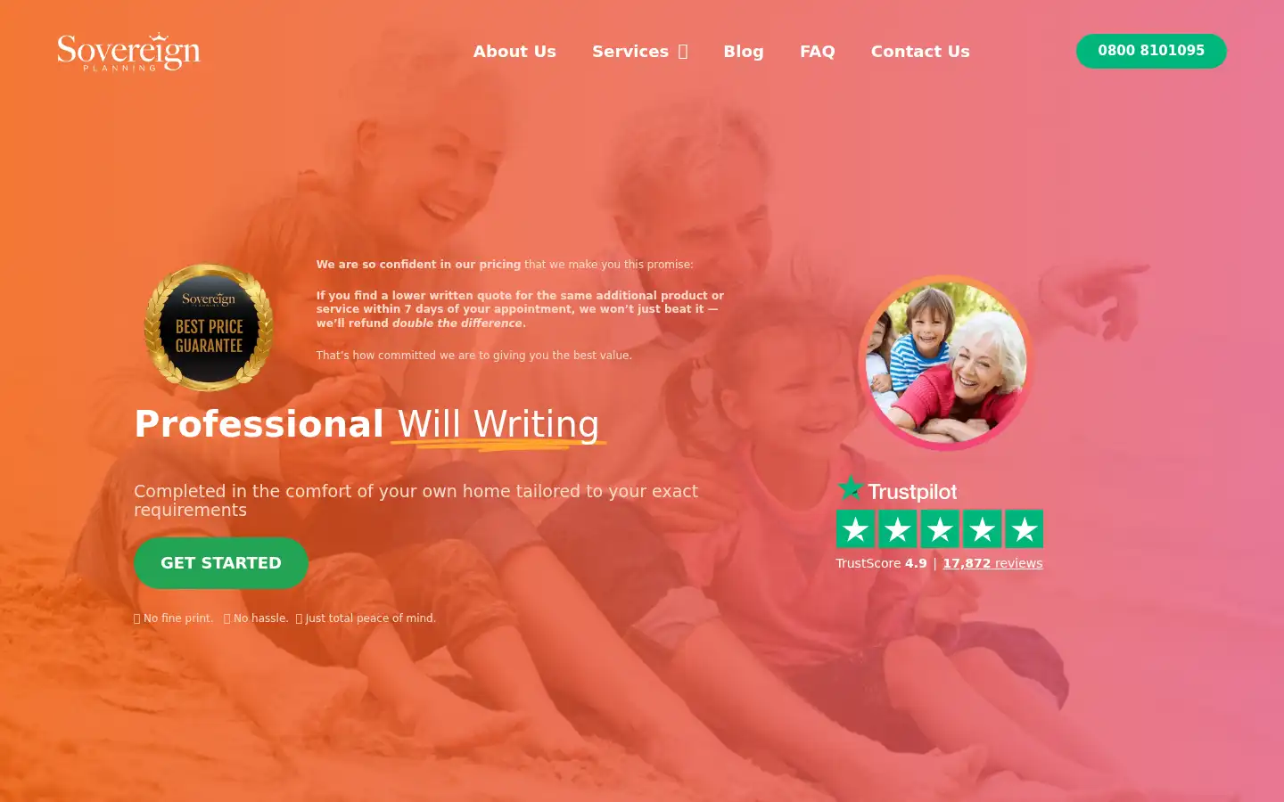 Screenshot of sovereignplanning.co.uk