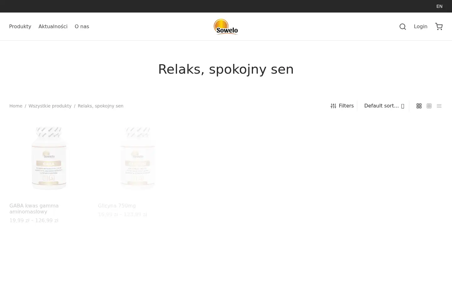 Screenshot of sowelonutrition.com