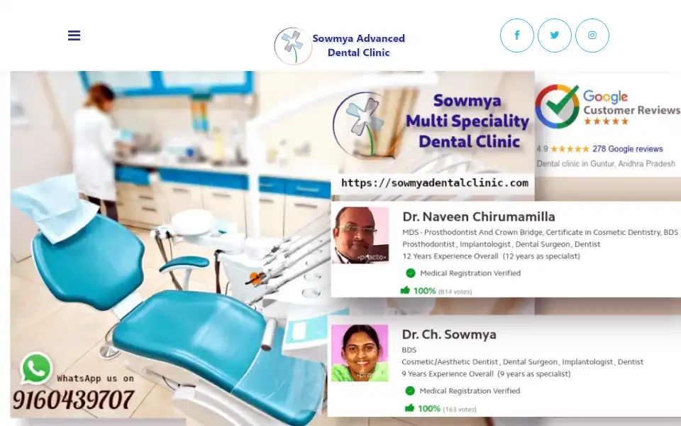 Screenshot of sowmyadentalclinic.com
