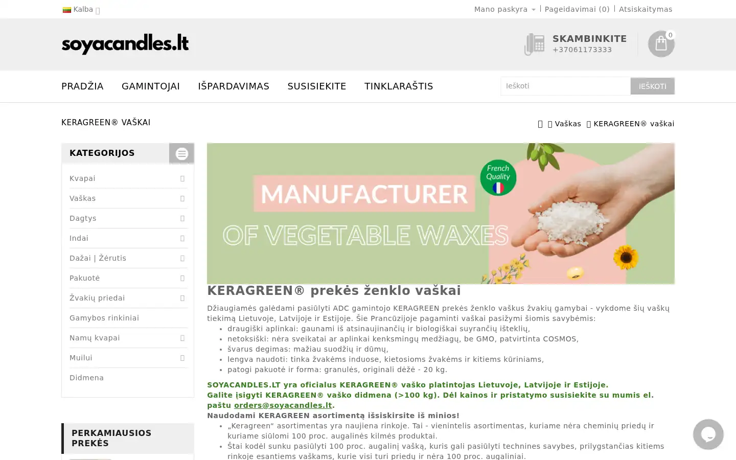Screenshot of soyacandles.lt