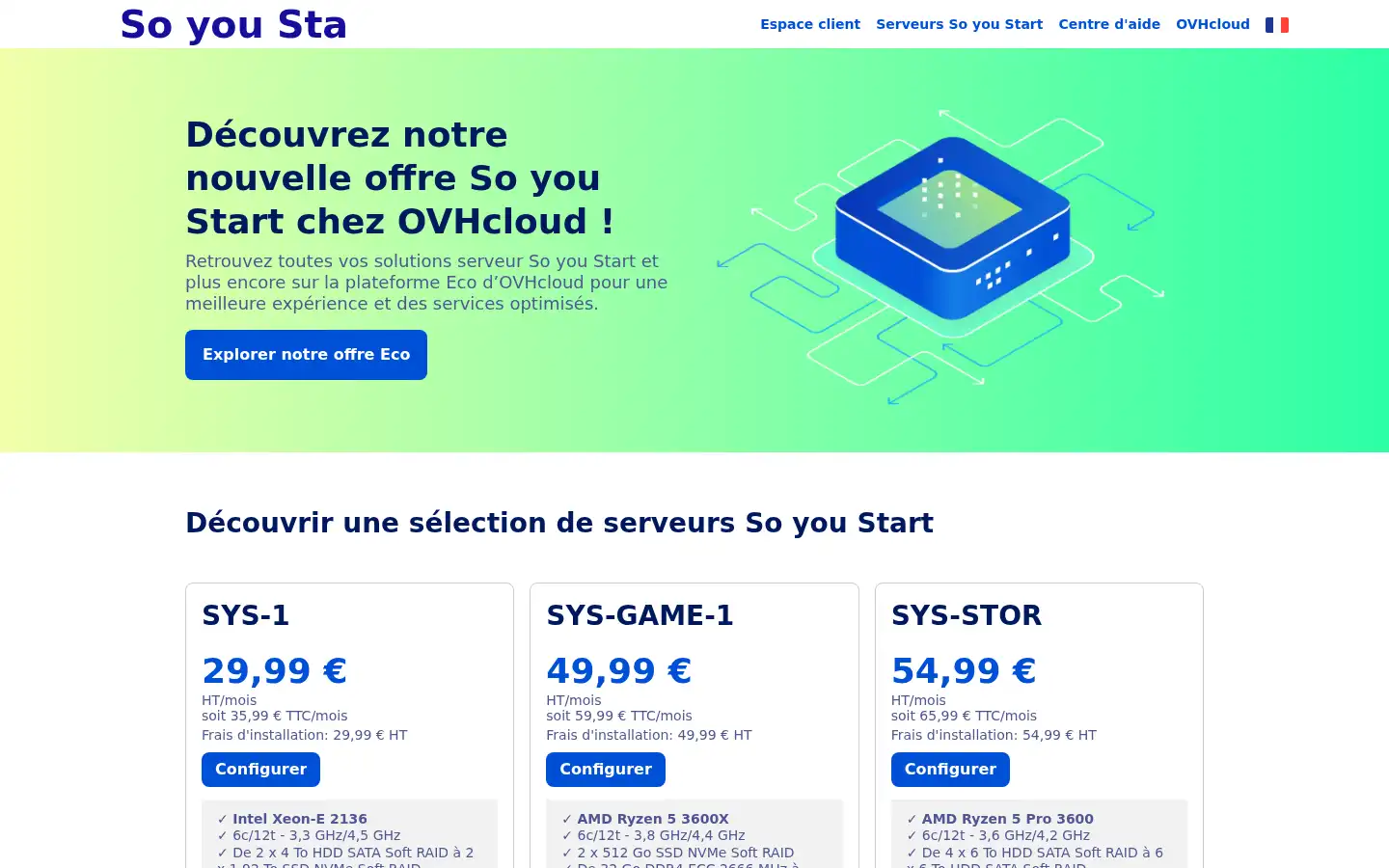 Screenshot of soyoustart.com