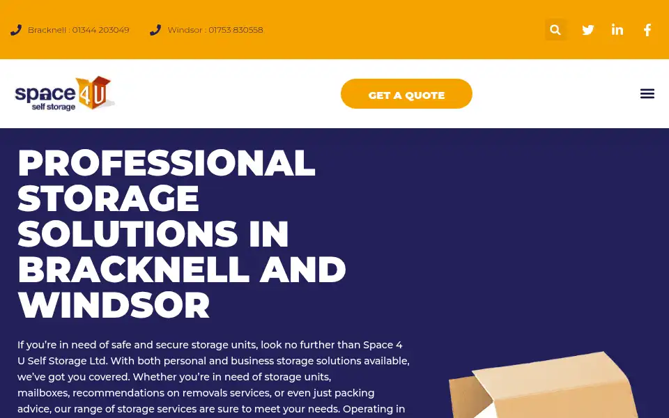 Screenshot of space4uselfstorage.co.uk