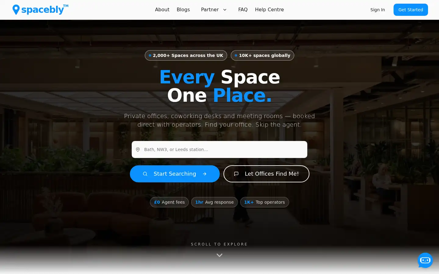 Screenshot of spacebly.com