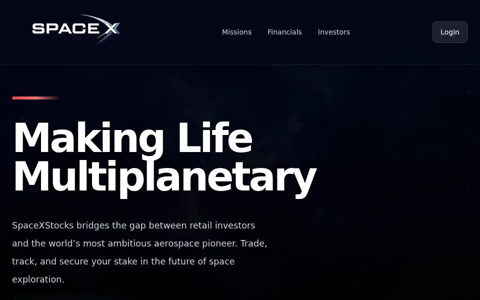 Screenshot of spacexstocks.net