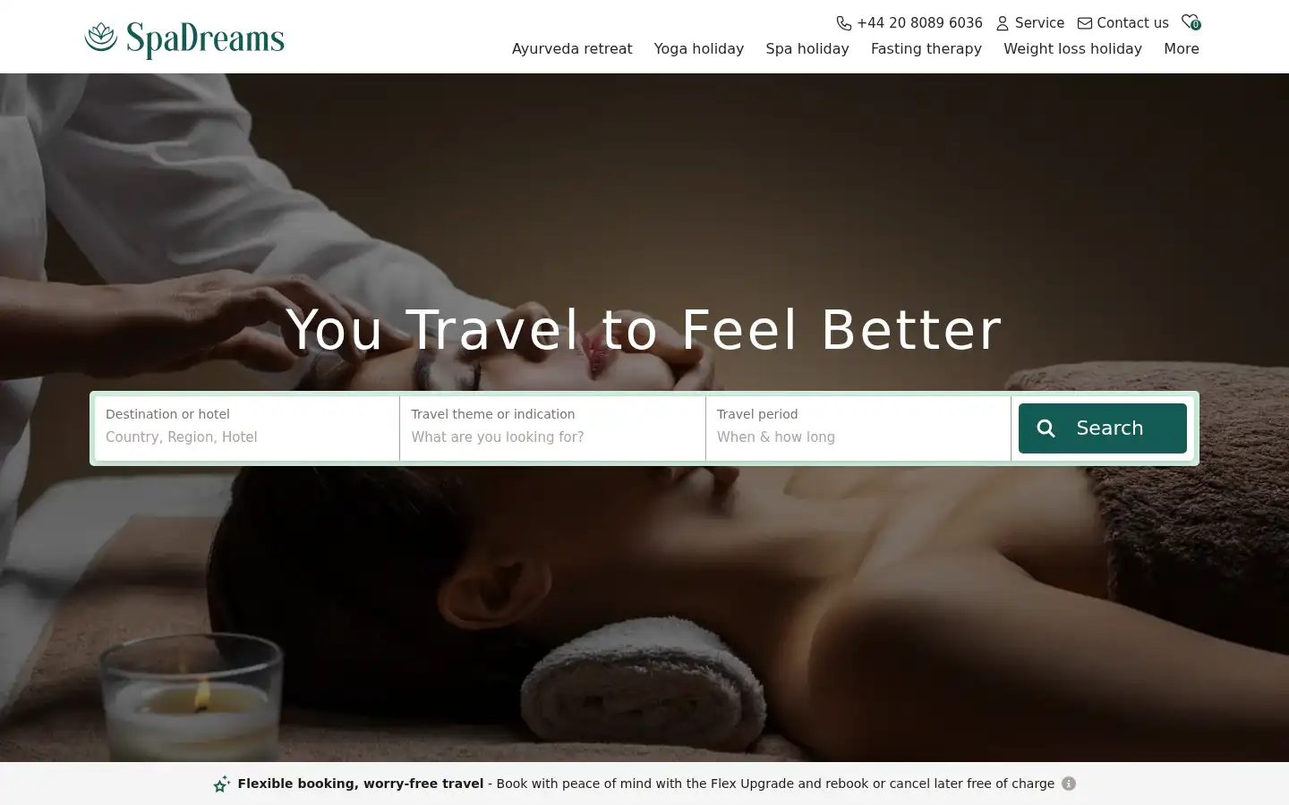 Screenshot of spadreams.com