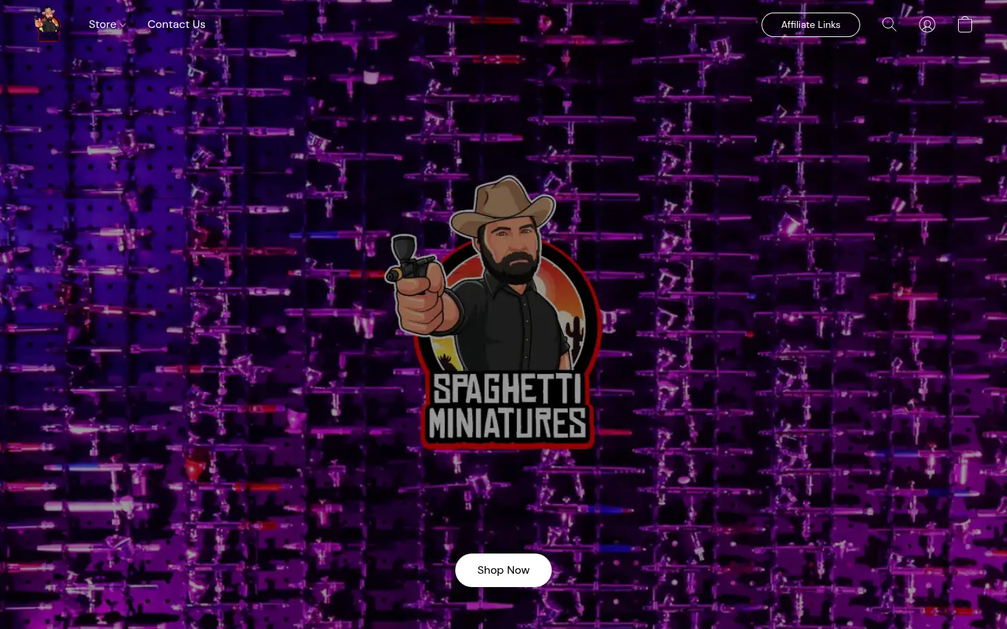 Screenshot of spaghettiminiatures.com