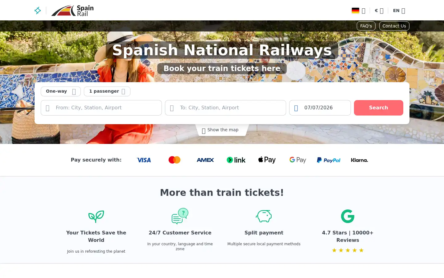 Screenshot of spainrail.com