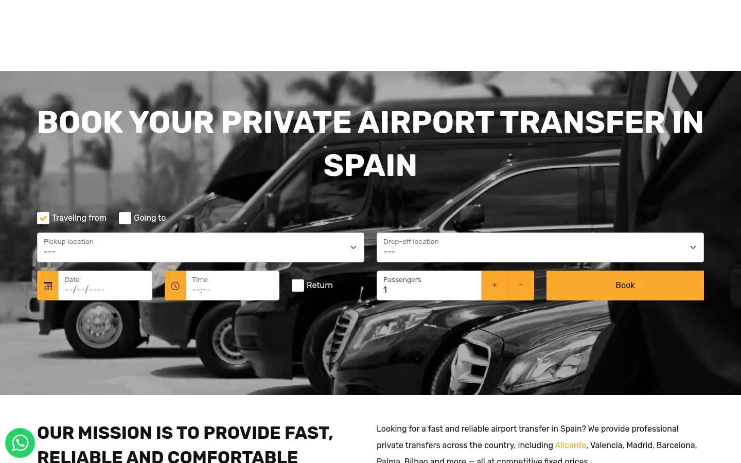 Screenshot of spaintransfer.co.uk