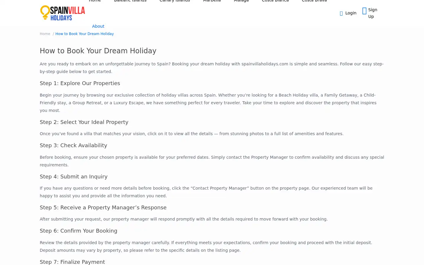 Screenshot of spainvillaholidays.com