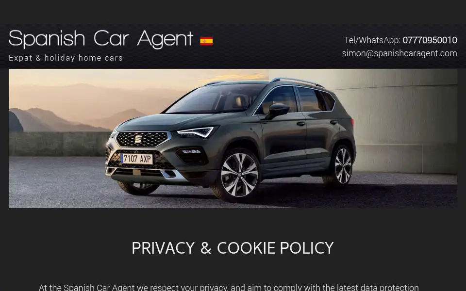 Screenshot of spanishcaragent.com