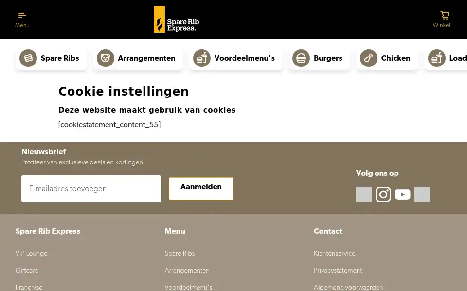Screenshot of spare-rib-express.nl